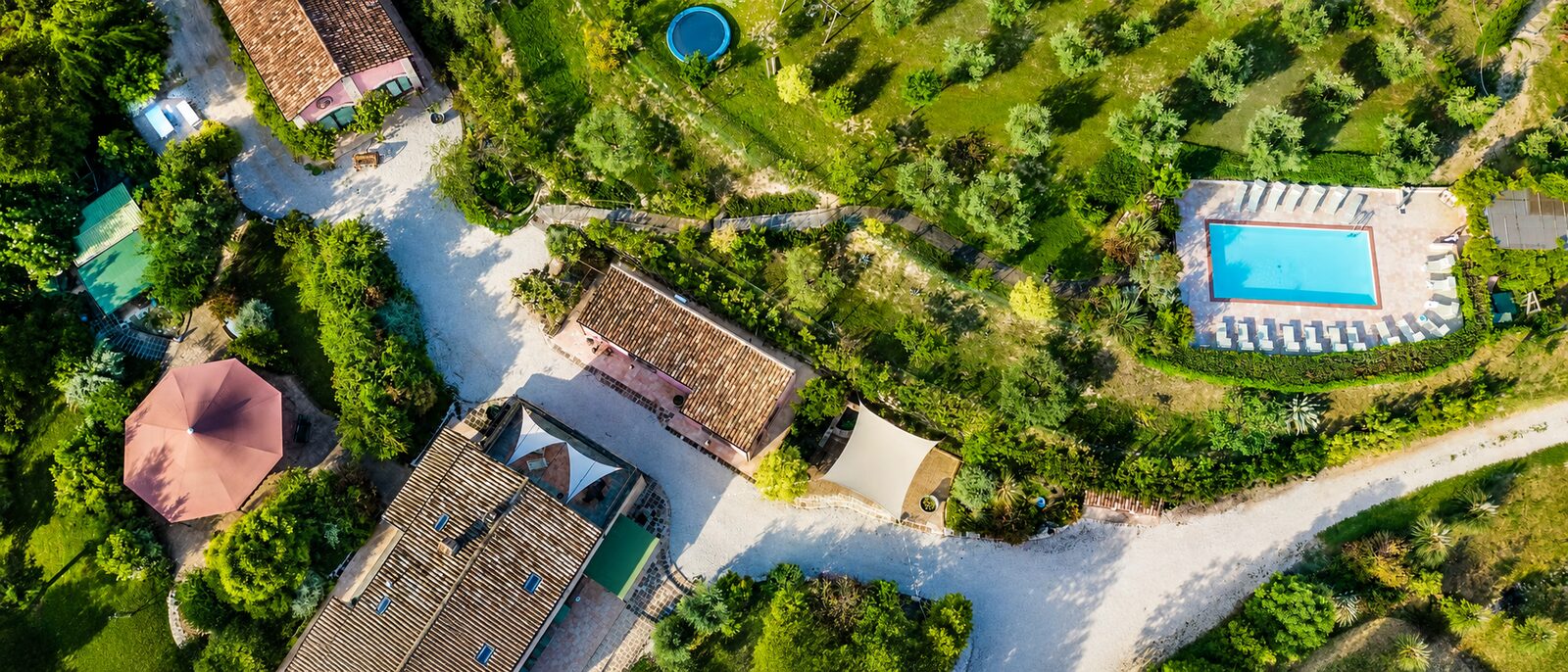 Aerial view of the full estate