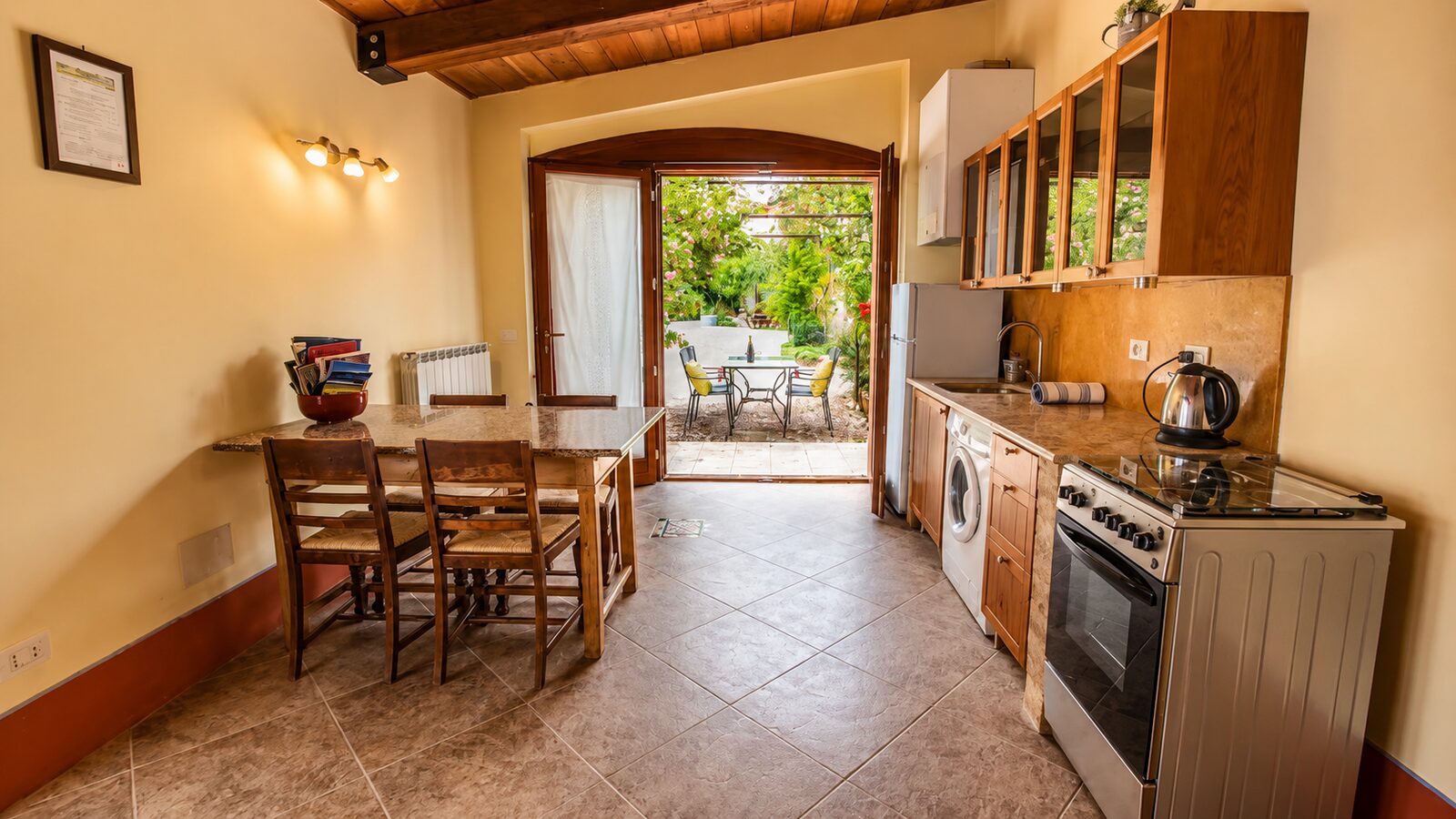 Kitchen opening to garden