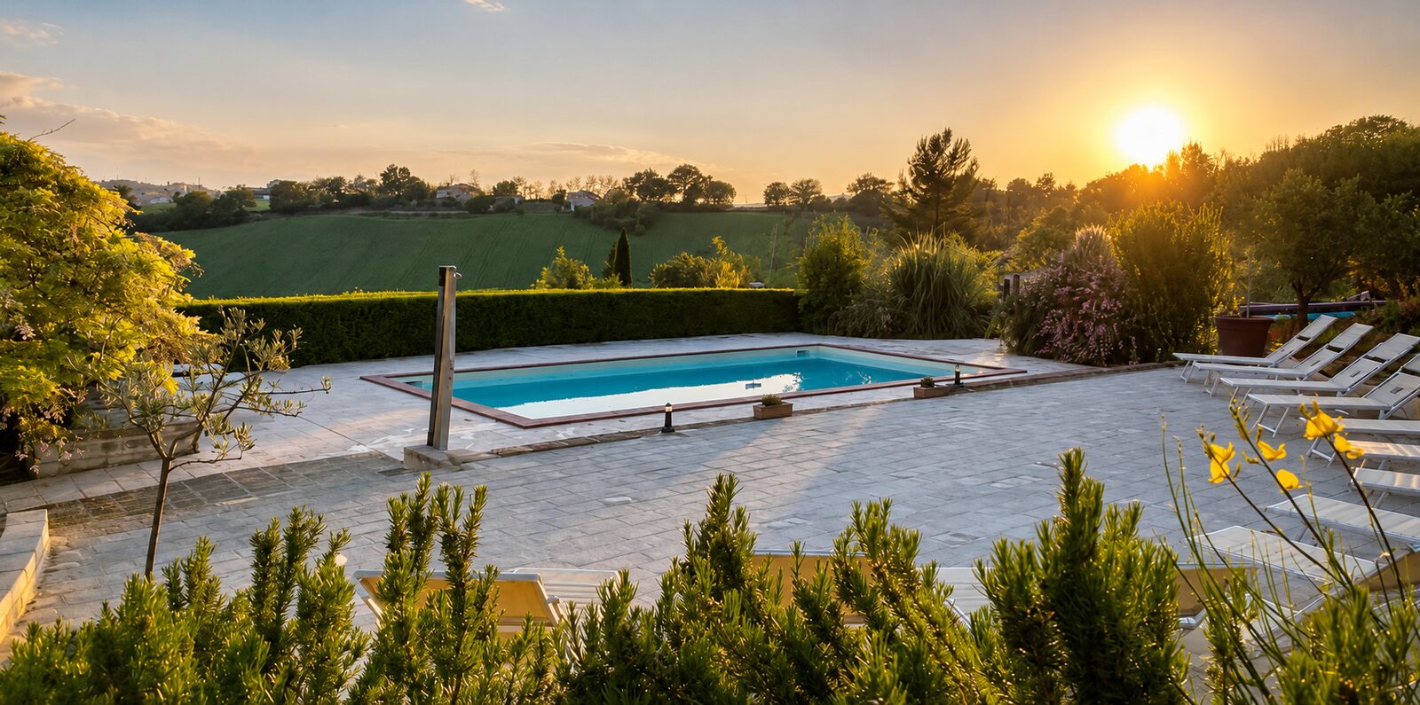 Pool at golden hour